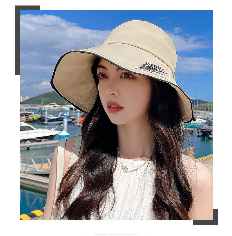 户外大檐渔夫帽女款春夏季韩版潮蝴蝶结时尚出游沙滩防晒遮阳帽子