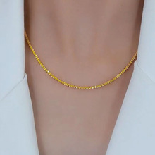 跨境不锈钢项链女生高级感时尚个性设计波光粼粼锁骨链不掉色项链