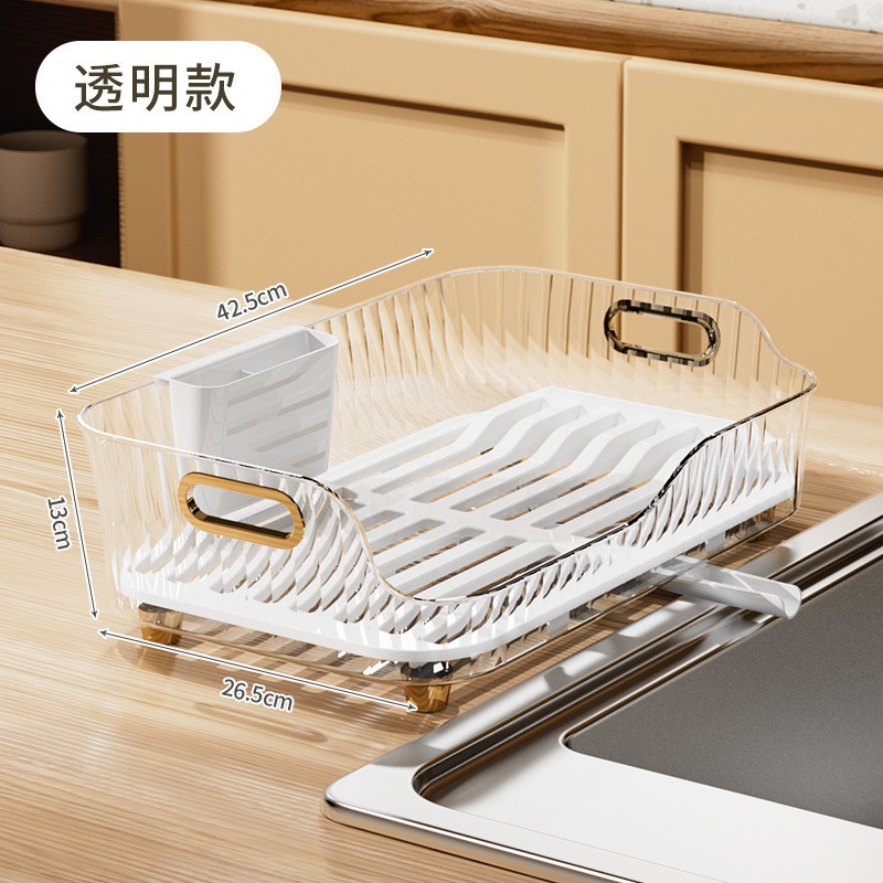 Draining Plate Rack Dish Storage Rack Draining Basket Household Countertop Chopsticks Holding Storage Box Kitchen Storage Rack