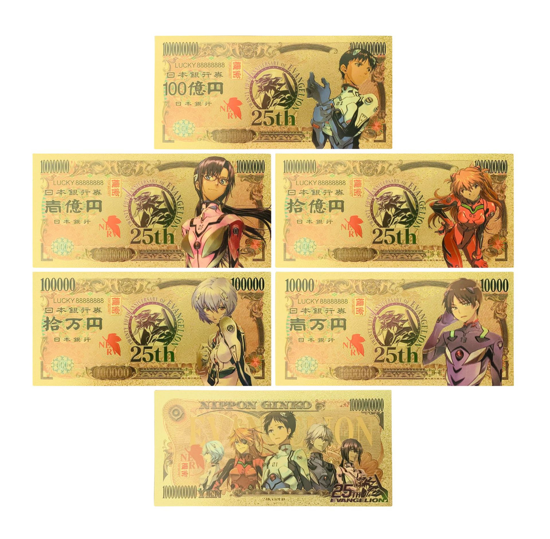 日本动画新世纪福音战士英文简称eva工艺礼品塑料金箔塑料纪念钞