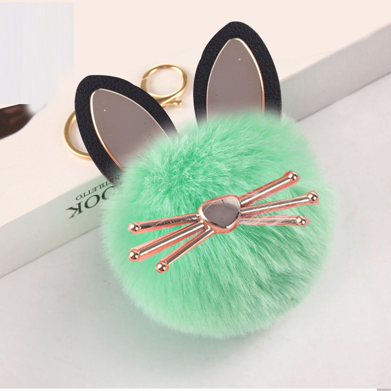 New Fashion Cat Fur Ball Keychain Wool-like Ball Women's Bag Keychain Automobile Hanging Ornament Accessories Wholesale