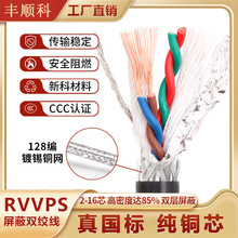 国标双绞屏蔽电缆线RVVPS 2 4 6芯RS485通讯信号线护套控制电源线