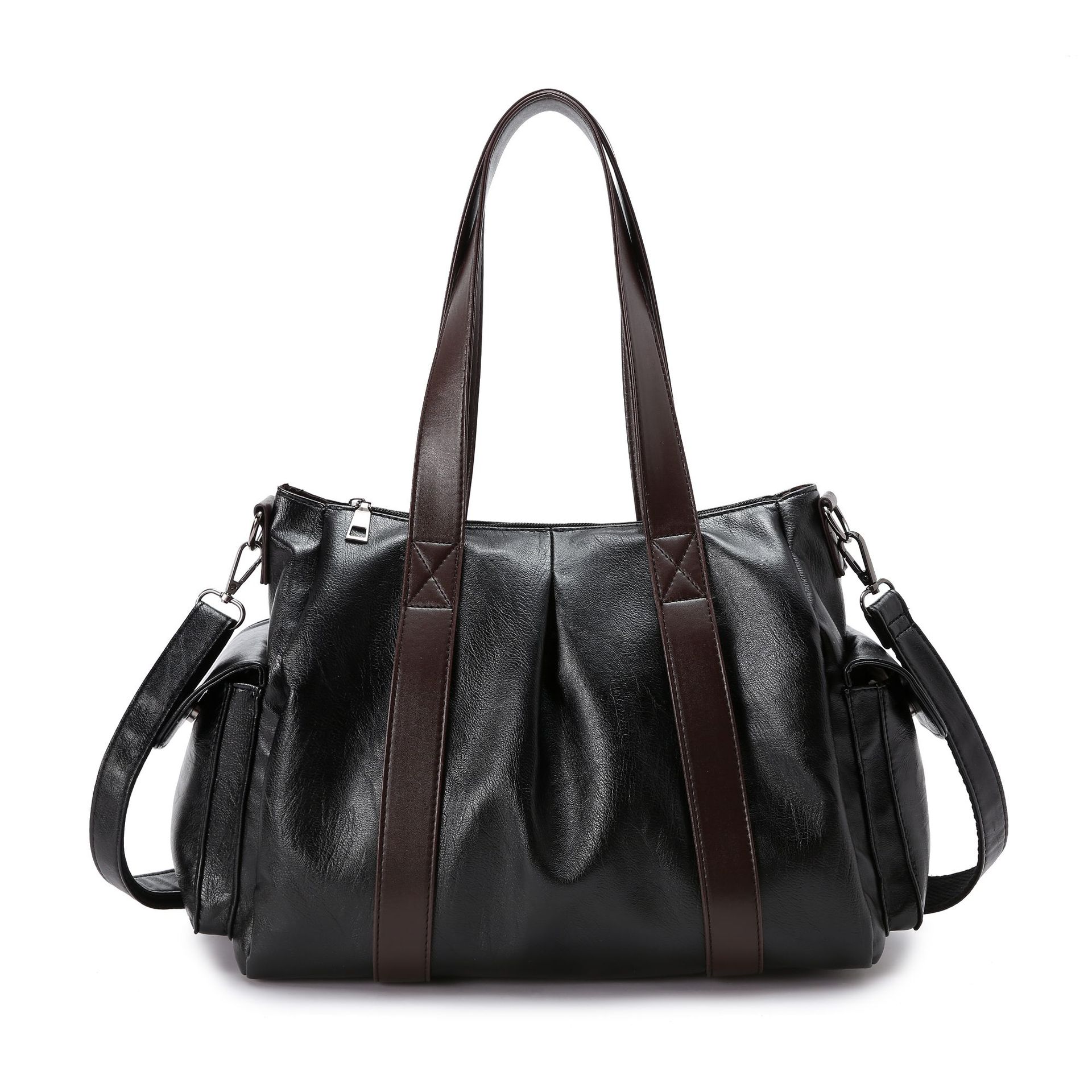 定制女包新款羊皮包时尚撞色单肩女包包单肩斜跨手提包羊皮软皮包