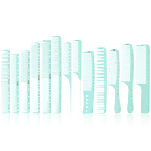 现货日常超薄理发梳发型师发廊推剪发梳子刻度镂空塑料美发扁梳