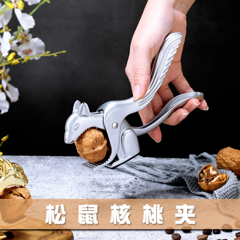 Squirrel Shape Walnut Cracker Zinc Alloy Multifunctional Nut Clip Walnut Cracker Walnut Pliers Walnut Nut Shell Breaker