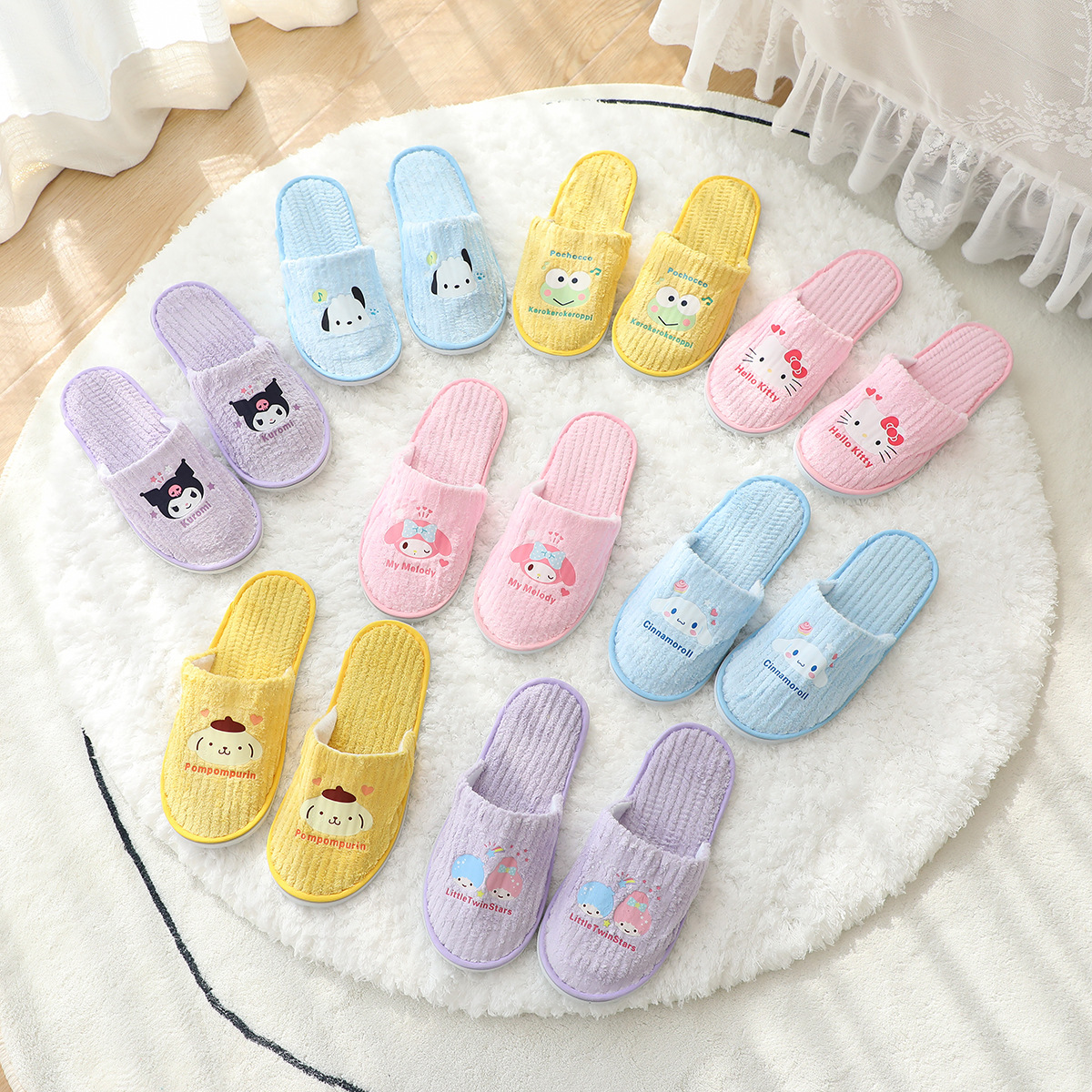 New Cartoon Little White Dog Meile Travel Portable Slippers Hotel Homestay Washable Coral Velvet Slippers