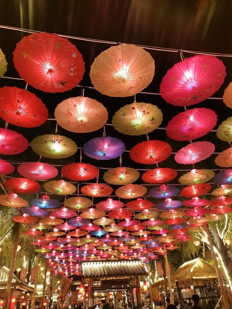 油纸伞灯中国风古装拍照江南风装饰伞景区饭店农家乐民宿茶楼吊灯