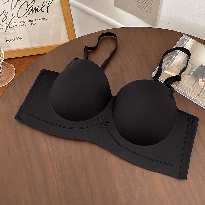 Seamless Underwear for Women Tube Top Non-Slip Breast Holding Small Chest Push up Wireless Strapless Sexy Half Cup Large Bra