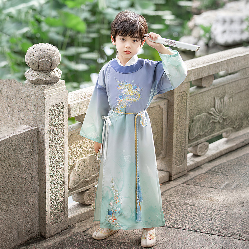 Hanfu Boys' Group Autumn and Winter Kindergarten Chinese Studies Performance High-End Tang Suit Children's Improved Handsome Student