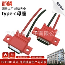 TYPE-C-2Ppin焊线防水母座 typec充电口母头 type-c玩具充电口