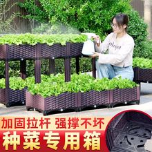 YouKa-黑色阳台户外庭院屋顶绿化组合式室内商场蔬菜种植塑料花盆