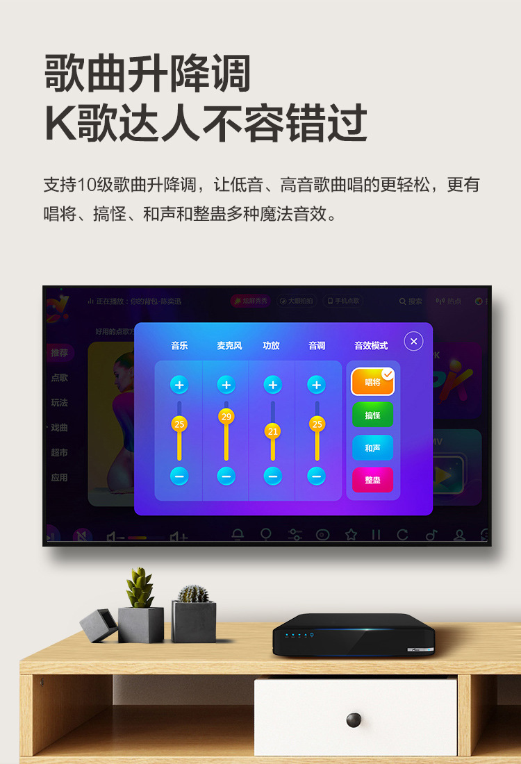 evideo视易k73点歌机家庭ktv卡拉ok点唱机(含21.5寸屏) 4t硬盘