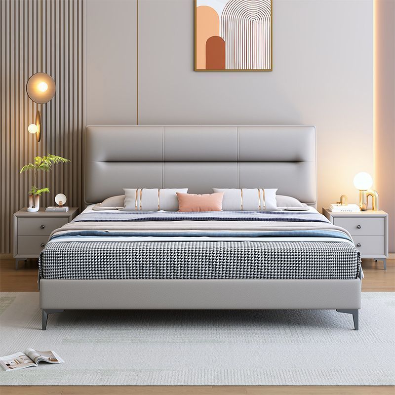 主卧床意式轻奢皮床简约婚床1.8米简科技布储物双人床皮艺床代发