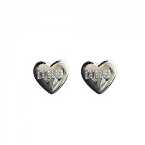 Sterling Silver Needle South Korea 2022new Style Silver Three-Dimensional Peach Heart Letter Pearl Sweet All-Matching Ear Studs Environmental Protection