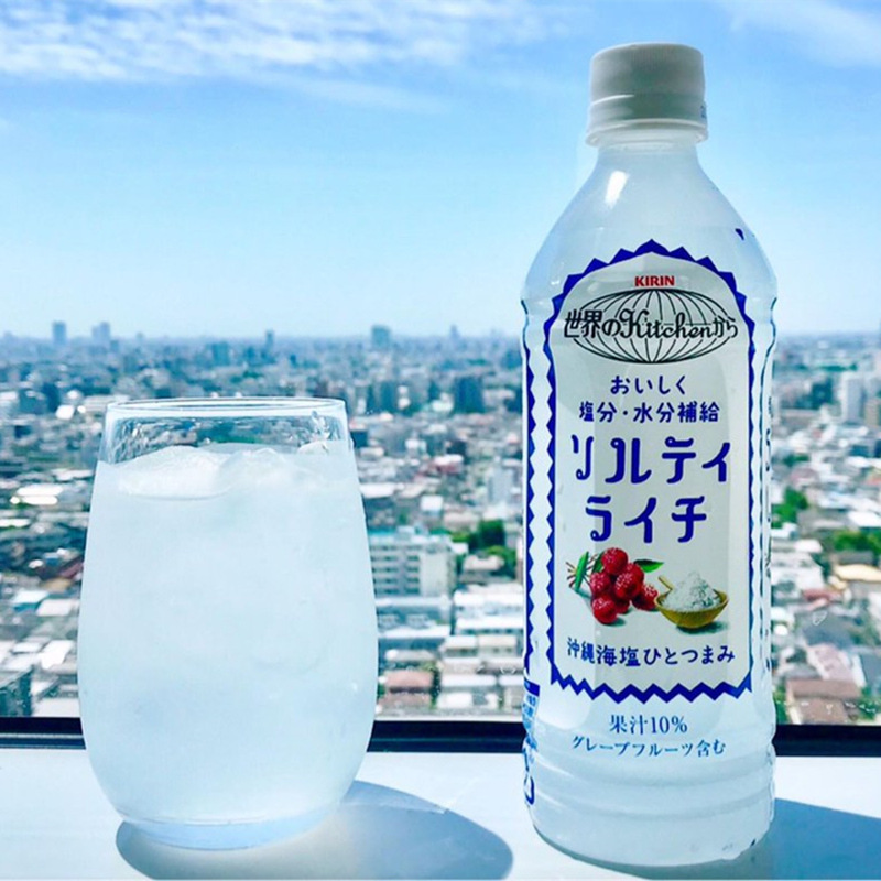 日本进口kirin麒麟0脂肪厨房冲绳海盐咸荔枝复合果汁饮料500ml