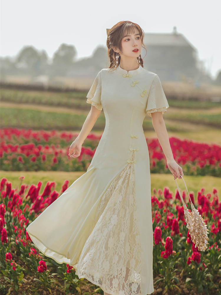 民国风复古小洋装大小姐改良旗袍连衣裙中式伴娘小礼服平时可穿夏