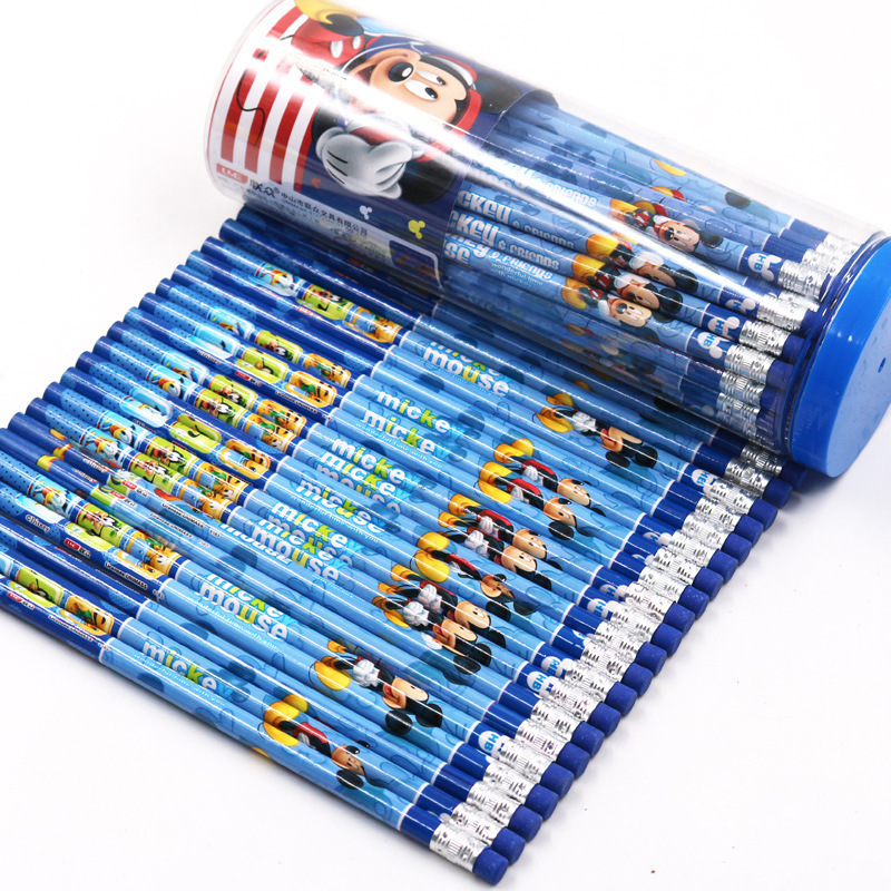 Disney Disney E0060 Series Children Cartoon with Eraser 30 Barrel Leather Tip Groove Pencil