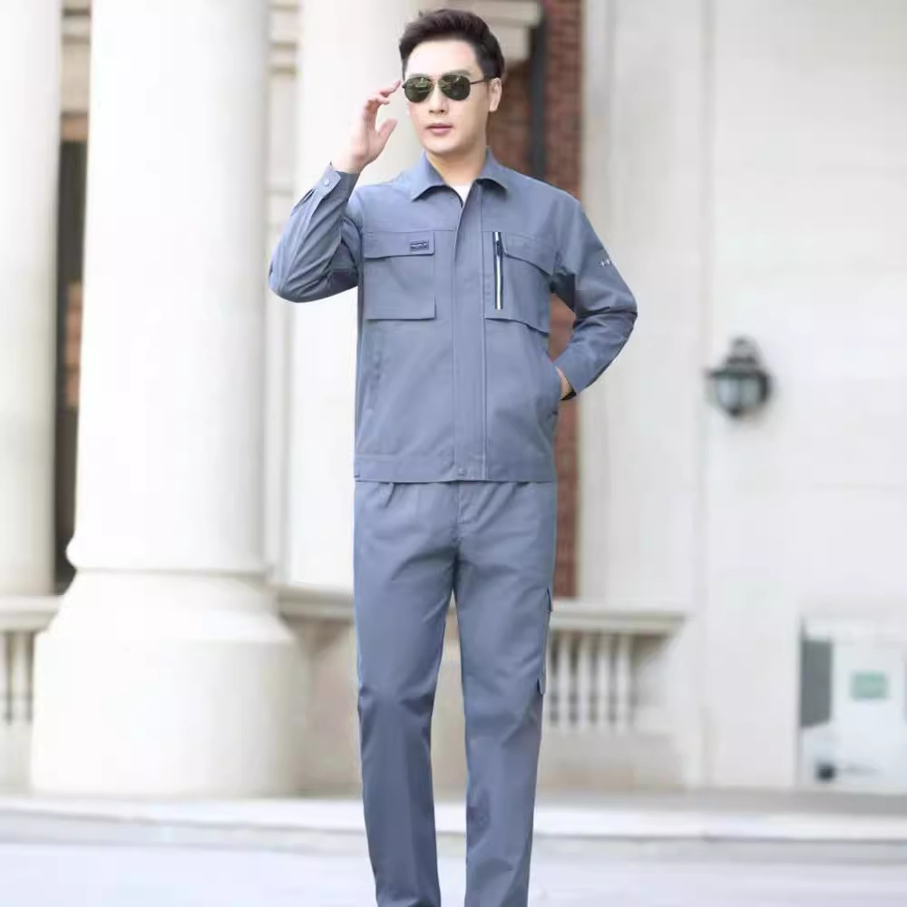 工作服套装春秋涤棉磨毛长袖汽修户外建筑工地劳保服车间工厂工衣