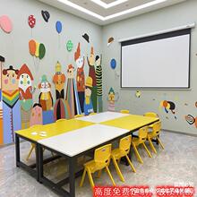 中小学生辅导培训班补习班双人美术绘画幼儿园儿童彩色课桌椅组合