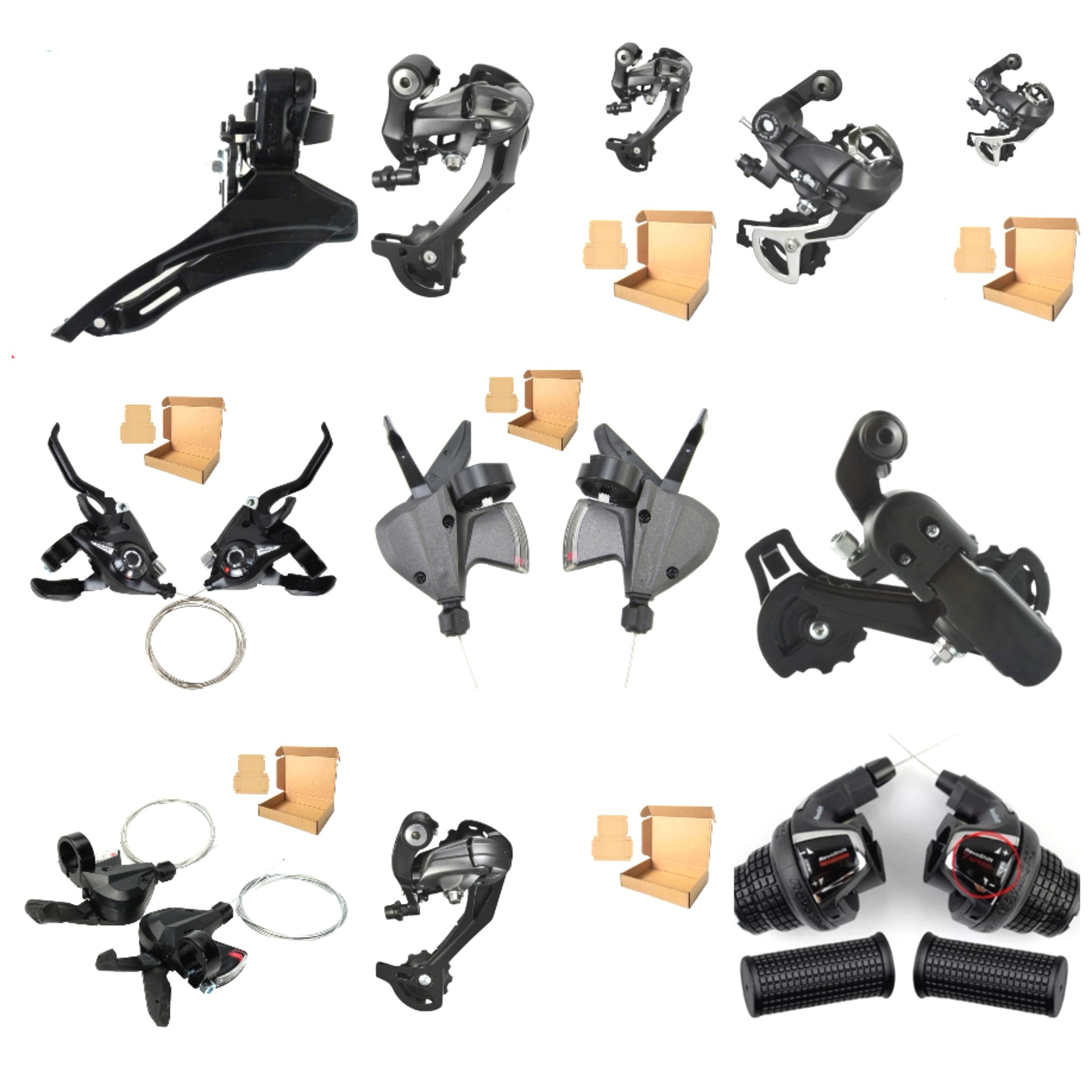 山地自行车后拨器7/9速21/27速连体指拨配件变速器山地车配件大全