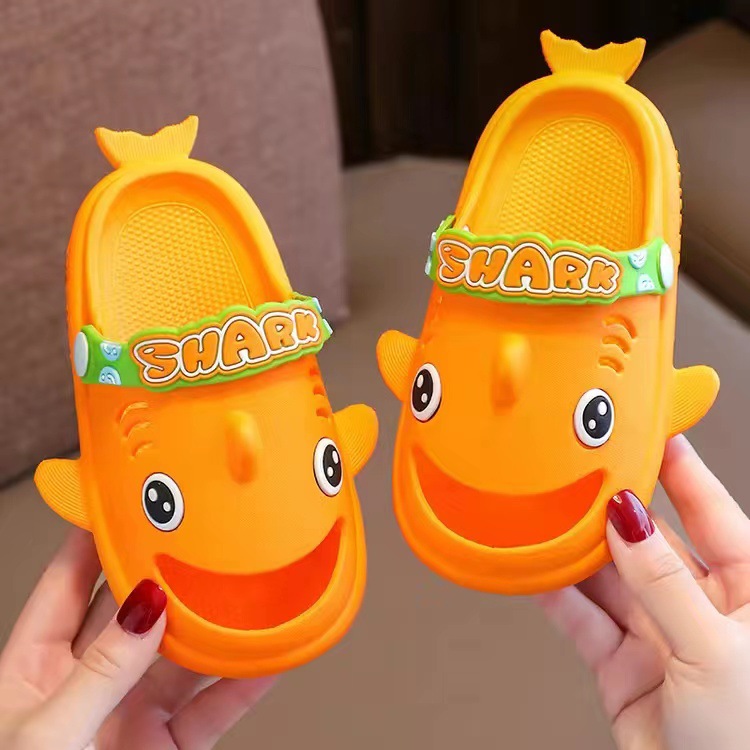 Children's Slippers Summer Boys Cartoon Cute Boys and Girls Soft Bottom Non-Slip Indoor Baby Toddler Closed Toe Sandals