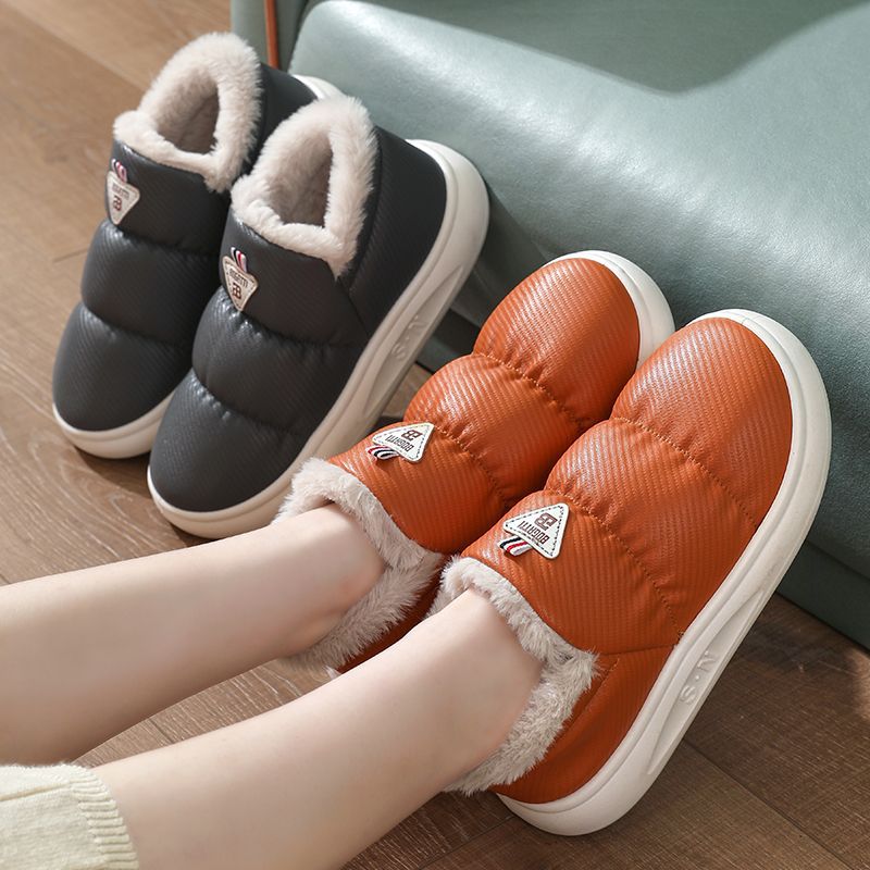 Internet Celebrity Bread Shoes Women's Winter Warm Fleece-Lined Thickened Ankle Wrap Cotton Slippers Women's Outer Thick Bottom High Cotton-Padded Shoes