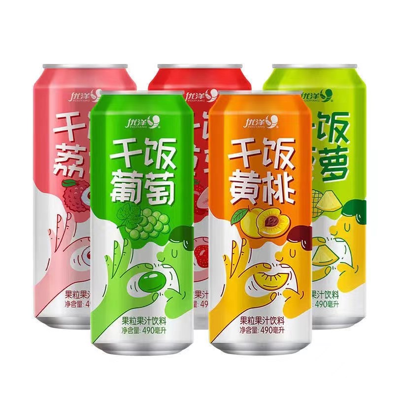 饮品干饭果粒果汁葡萄黄桃荔枝草莓菠萝味罐装两箱以上发京东