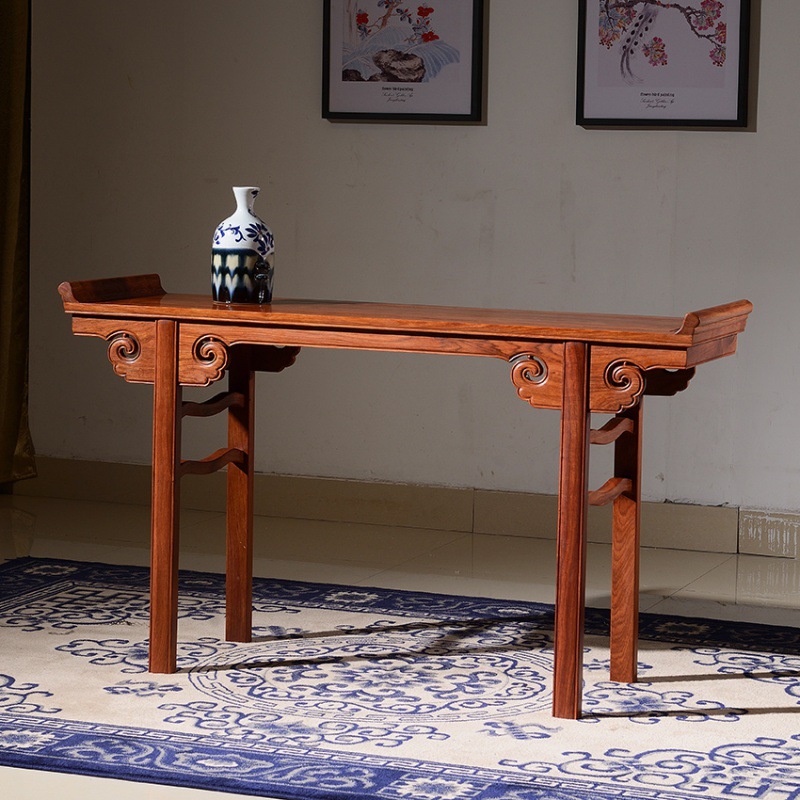 红木家具刺猬紫檀平头条案实木供桌翘头案花梨木条几门厅玄关桌