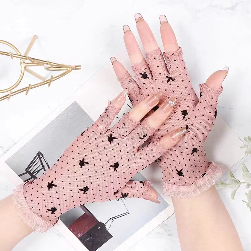 Manufacturer Half Finger Lace Gloves Short Summer Sun Protection Gloves Bridal Wedding Gloves Driving Non-Slip Gloves