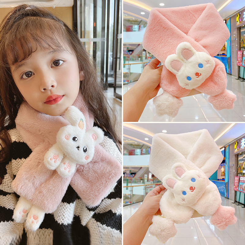 儿童围巾冬季保暖女童男童围脖宝宝女孩防风毛绒婴儿小孩防冻套脖