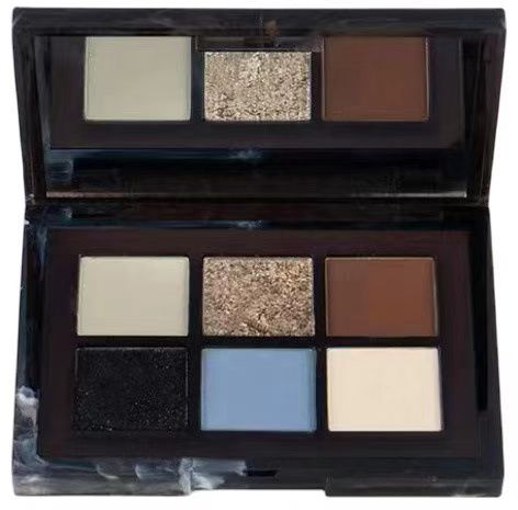 Cool and Tired Sister! Black Sea Area Six Color Eyeshadow Palette Beads Matte Repair Black and Blue Cut-off Small Smoked Comprehensive Plate