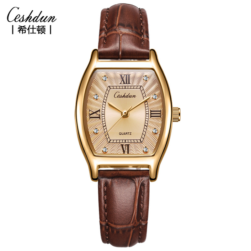 ceshdun/希仕顿 石英表手表女士酒桶型腕表女表网红直播带货 9470