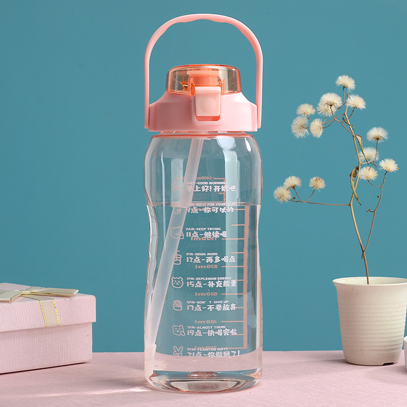 New Outdoor Sports Large-Capacity Space Bottle with Scale Transparent Portable Plastic Water Cup