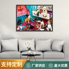 可爱猫狗大象高清5D立体画40*40CM立体挂画背景墙创意客厅装饰画