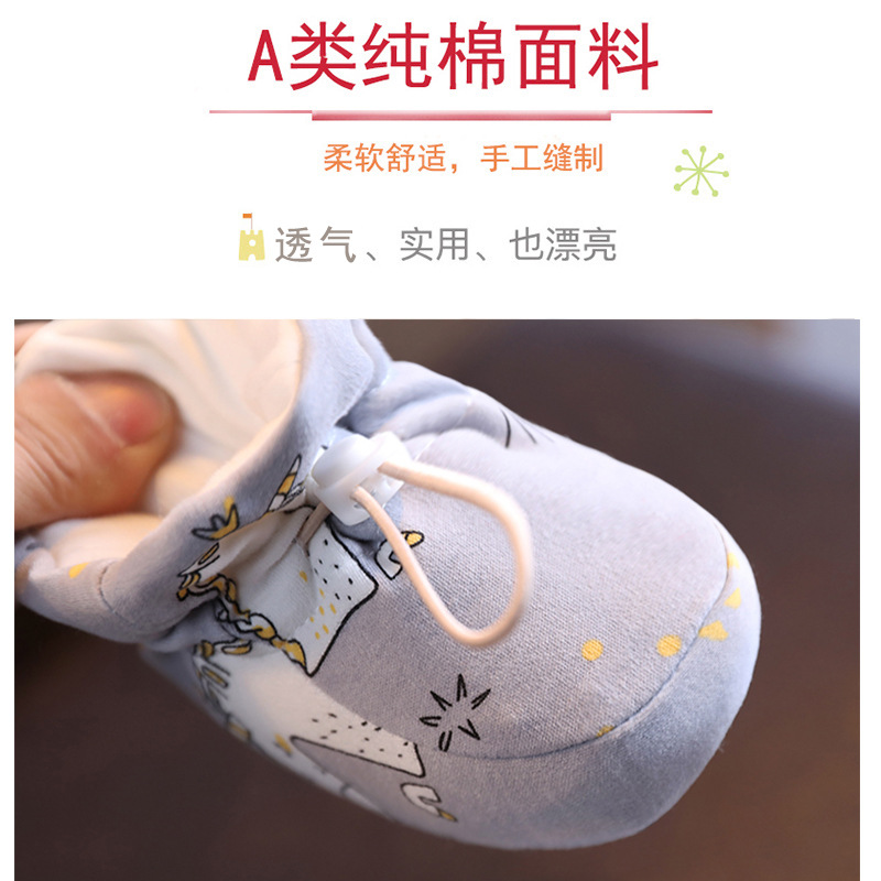 Newborn Baby Shoes Spring and Autumn Cloth Shoes 0-3 Months 6-12 Boys and Girls Soft Bottom Toddler Ankle Sock Toddler Anti-Fall