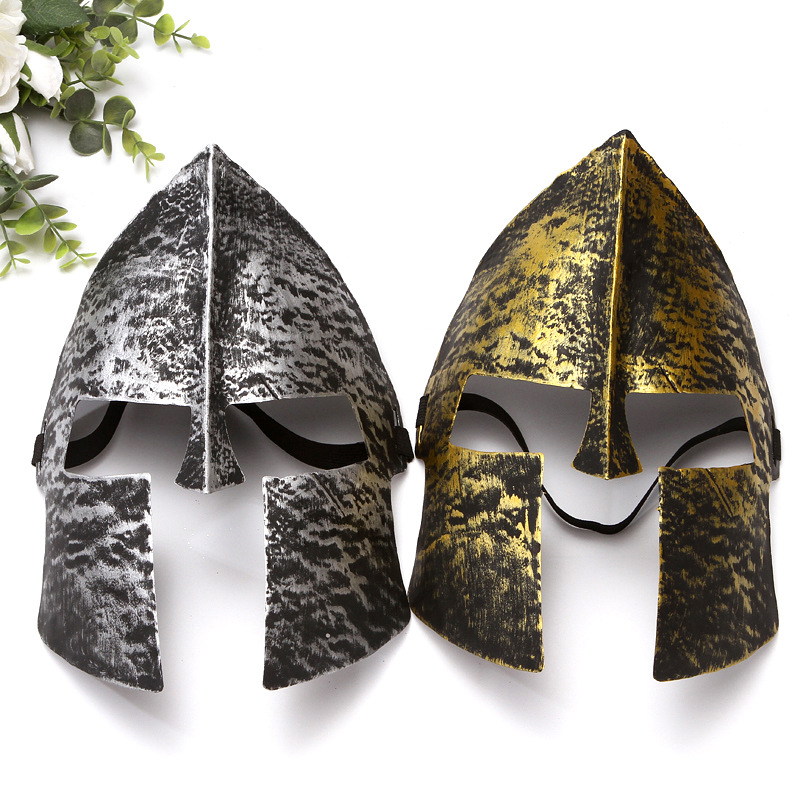 影视斯巴达勇士300面具黄金斗士头盔面罩万圣节塑料面具酒吧道具