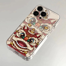 中国风舞狮适用一加ace3手机壳一加12大吉ace2pro红色国潮醒狮pro彩银