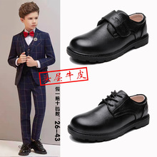 男童皮鞋真皮2023新款中大童儿童小学生青少年黑色韩版时尚正装鞋