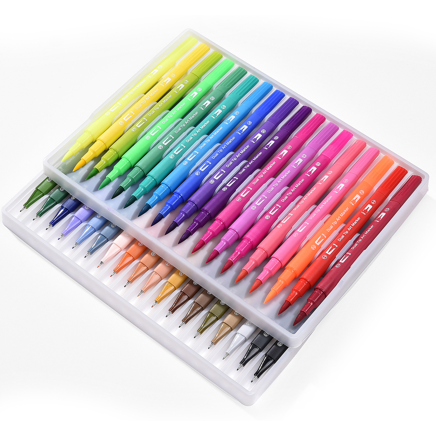 双头勾线笔软头水彩笔马克笔软头可水洗学生美术用品套装04388