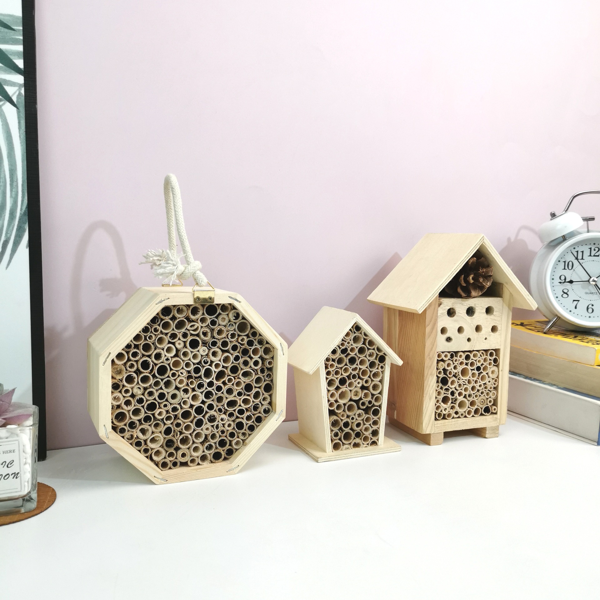 昆虫屋木制户外蜜蜂屋厂家新款2020木质昆虫房定 制木质蝴蝶窝