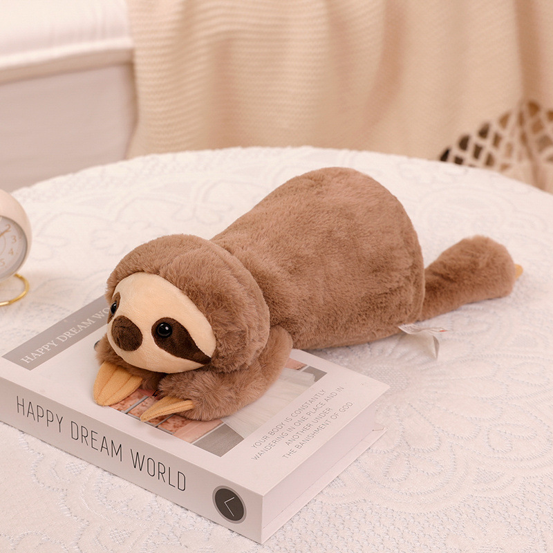 Mulula Soft Lying Animal Doll Lazy Lying Raccoon Fox Sloth Crocodile Doll Bed Girl Big Pillow