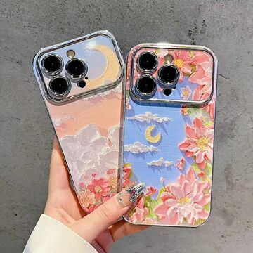 油画云朵适用vivox100/90pro手机壳创意opporeno11pro/note13全包