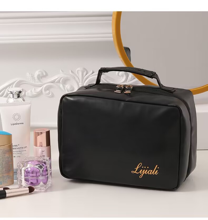 Internet Celebrity Hand-Carrying Large Capacity Cosmetic Bag Multifunctional Pu Leather Pillow Bag Portable Wash Bag Storage Cosmetic Bag