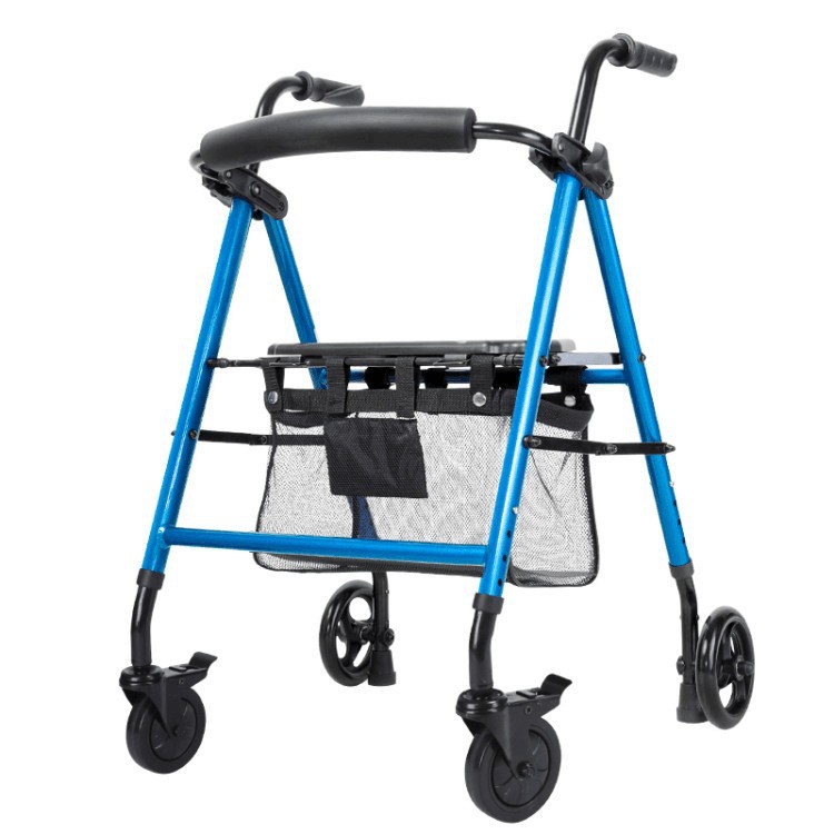 老人助行器手推车可坐代步轻便折叠多功能四轮助步器走路辅助器