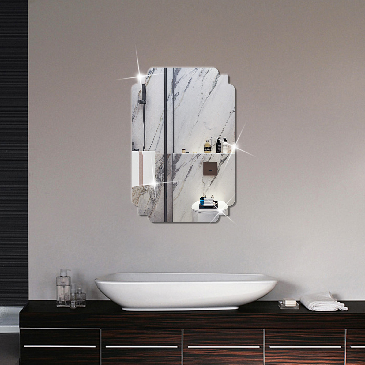 高清镜子贴墙自粘镜面亚克力贴纸浴室家用软镜子穿衣镜墙贴批发