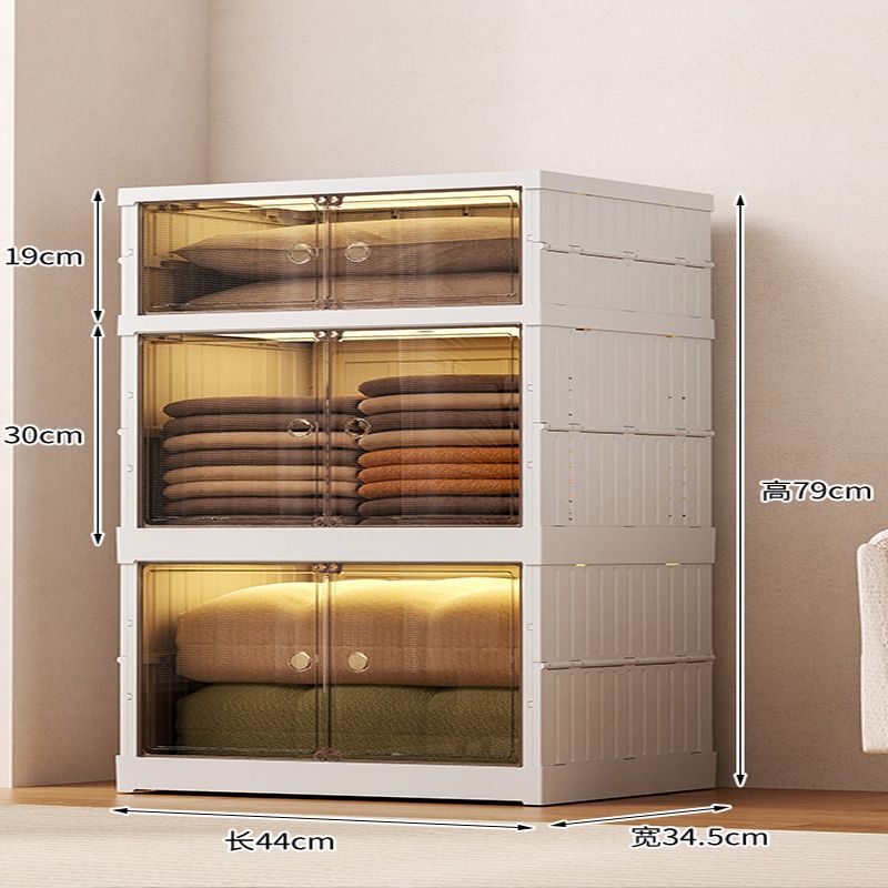 Installation-Free Storage Cabinet Plastic Foldable Household Children's Clothes Toy Locker Living Room Snack Cabinet