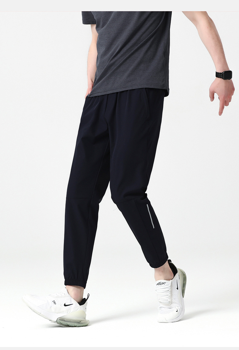 印制logo薄款运动裤男夏季直筒宽松休闲长裤子收口健身裤男款卫裤