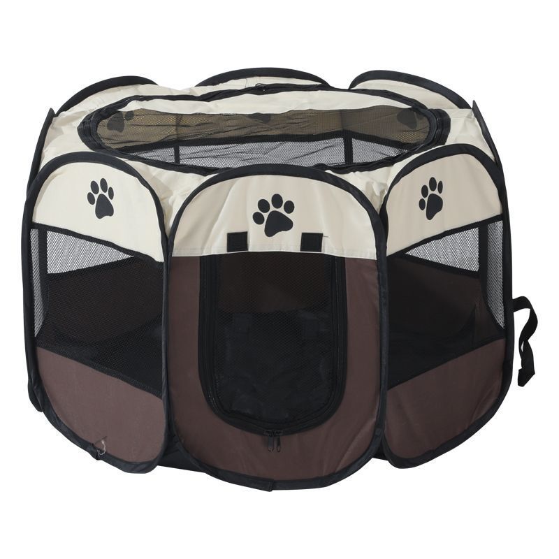 Octagonal Pet Fence Pet Tent Oxford Cloth Scratch-Resistant Foldable Dog Cage Dog Cat Delivery Room Doghouse Cathouse