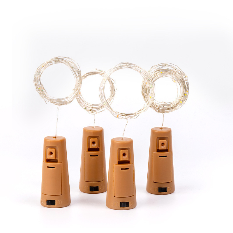 Led Wine Bottle Stopper Lighting Chain Bar Bedroom Layout Atmosphere Button Battery Belt Flash Small Colored Lights Led Copper Wire Lamp String Lighting Chain