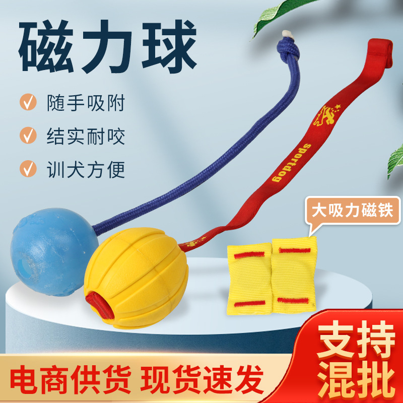 狗狗训练用品磁力球橡胶材质耐撕咬啃咬球训犬用品带绳星际泡沫球